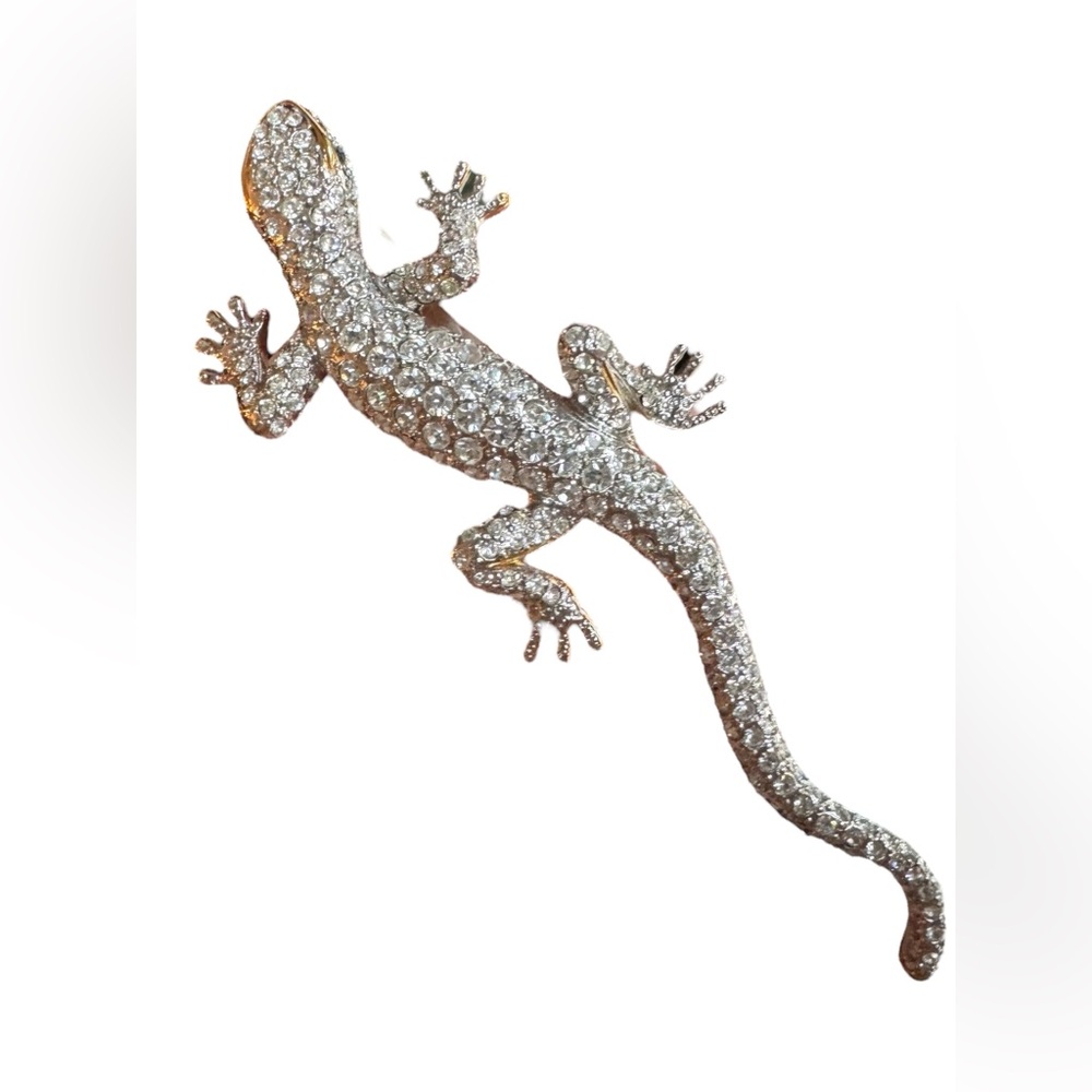 Elegant Silver Rhodium Plated CAROLEE Rare Vintage Reptile Brooch LTD 1993 ED